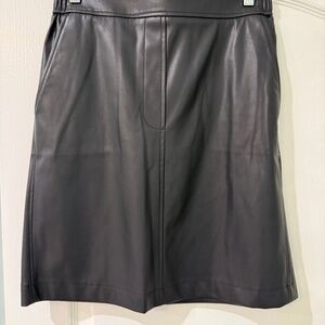NWT Hugo Boss Faux Leather Skirt, Blk Sz 6